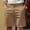 Khaki, variant on Mens Mid Rise Khaki Dress Casual Shorts, Button Waist Minimalist Cut Breathable Commuter Bottoms White M