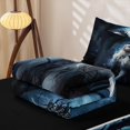 thumbnail image 5 of Erosebridal Gothic Witch Wolf Zipper Full Size Comforter Sets with Fitted Sheet and 2 Pillowcases,Jungle Animals Zipper Bedding Set For Boys,Black Reversible,4pcs, 5 of 7