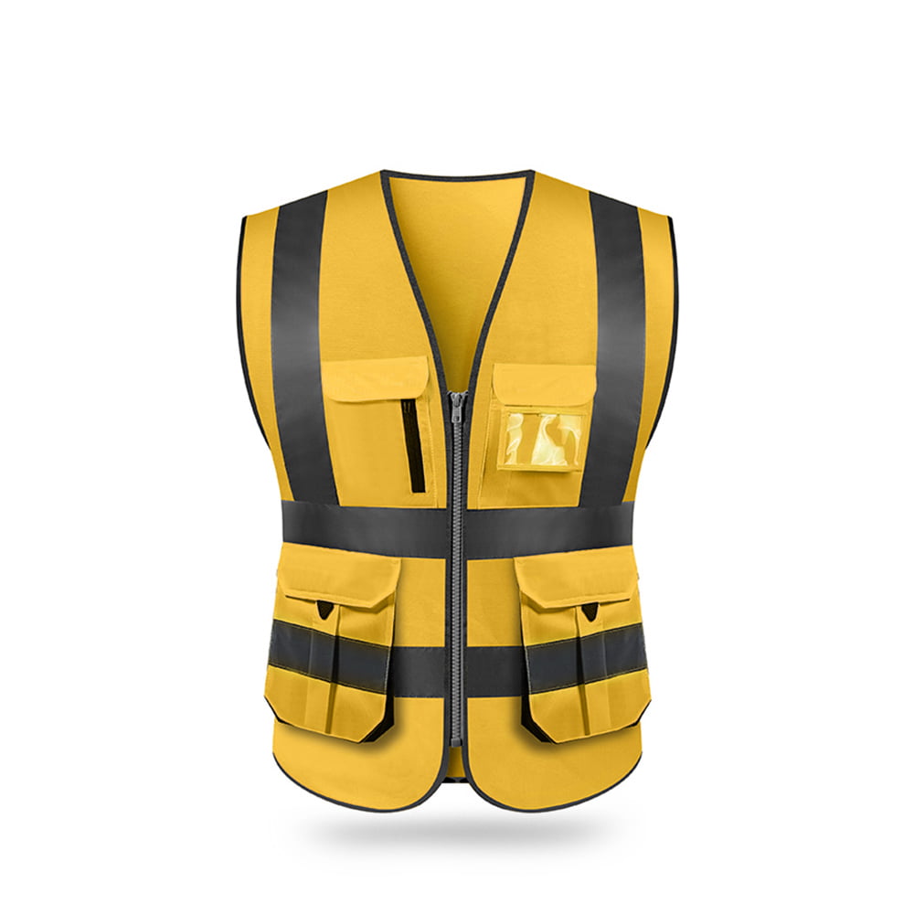 Details about   Hi Vis Vest High Visibility Reflective Waistcoats Phone & ID Pockets Workwear
