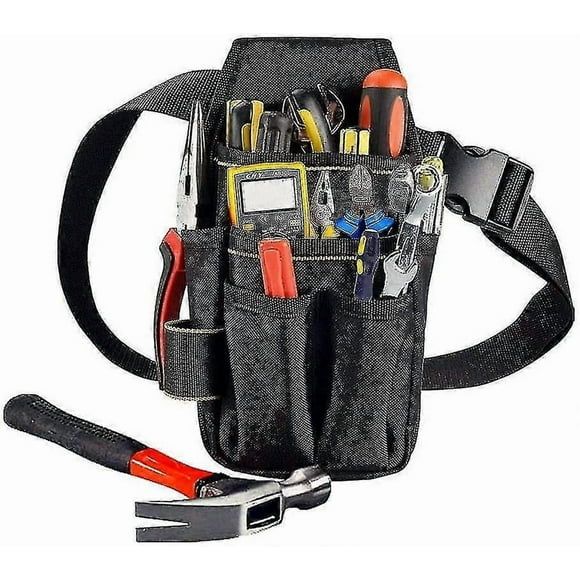 Tool Bag Belt Professional, 25.5 X 12.5 X 3 Cm, Black, 15 Pockets