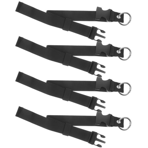 HONMEET 4-Pack Heavy Duty Black Nylon Adjustable Luggage Straps Buckles for Travel and Suitcases