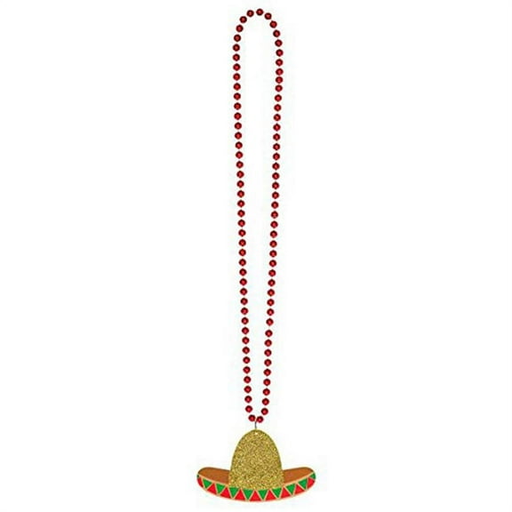 Glitter Sombrero Adult 36 Inch Cinco De Mayo Plastic Necklace