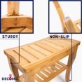 thumbnail image 4 of DECOMIL Bamboo Shower Stool with Non-Slip Feet, Durable Bathroom Bench for Inside Shower, Natural Wooden Bathroom Accessory, 19"x18"x10", Water-Resistant, 4 of 6