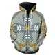 thumbnail image 1 of Sudadera con capucha y cremallera de estilo nacional retro para hombre, de manga larga, informal, divertida, unisex, para primavera y adolescentes, talla grande., 1 of 6