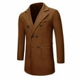 thumbnail image 5 of Dovford Mens Wool Blend Coat Winter Trench Coats Notched Lapel Collar Single Breasted Overcoat Classic Peacoat With Pockets, 5 of 6