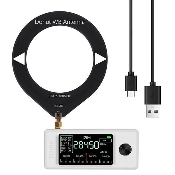 Radio Portátil de 0,5-108 MHz LSB USB AM FM Radio de Bolsillo FM/AM Pantalla de 1,9 Pulgadas Receptor de Radio de Banda Múltiple HF SW MW VHF Radio