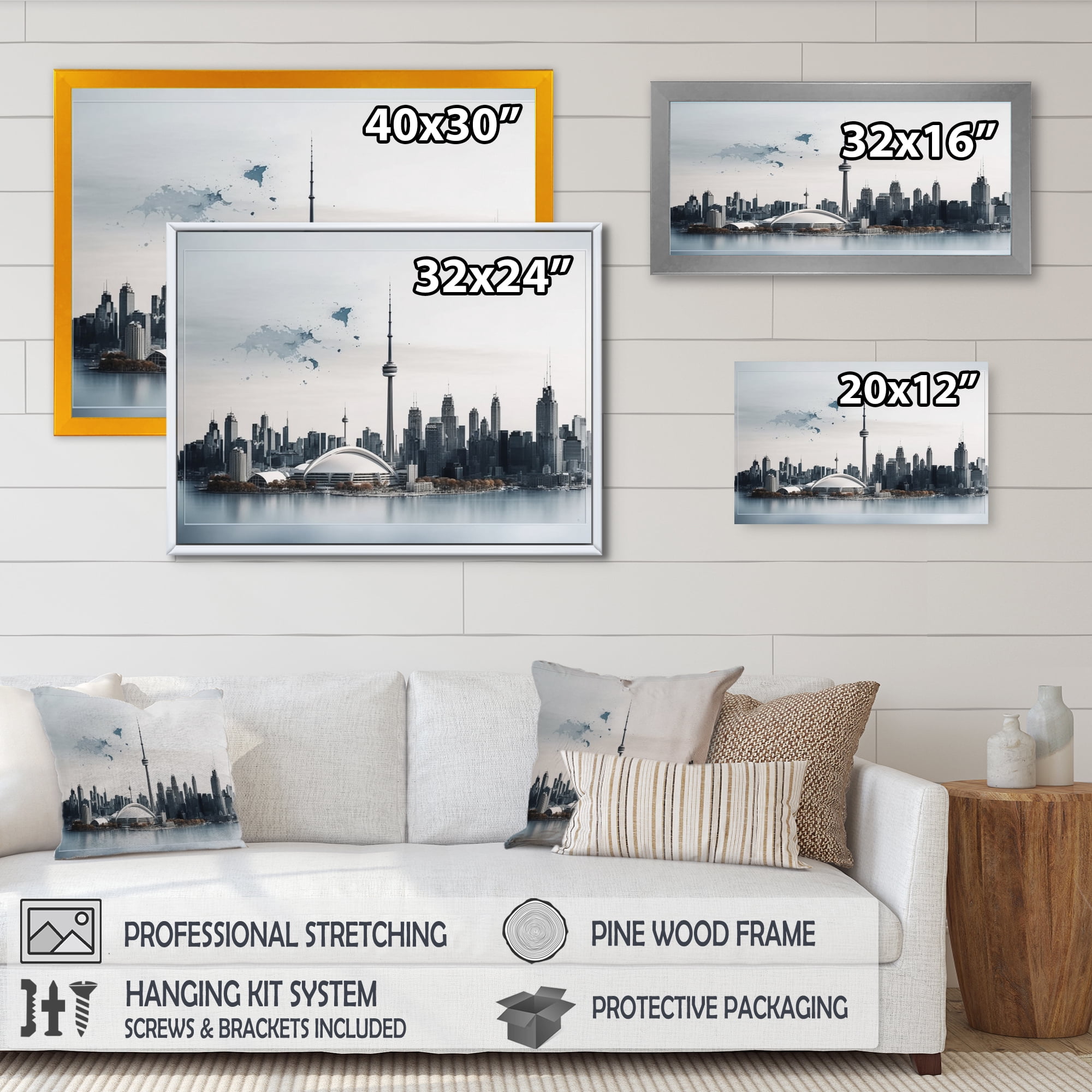 Designart Toronto Skyline III Canvas Wall Art