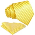 thumbnail image 2 of Men's Yellow Necktie Set | Formal Wedding Tie for Groom | Scott Allan Collection Yellow Necktie with Pocket Square, 2 of 3