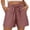 Brown, variant on Cotton Linen Shorts for Women Summer Casual Soft Lightweight Elastic Waist Wide Leg Loose Beach Shorts with Pockets