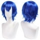thumbnail image 1 of Zhuge Peluca de pelo corto unisex de anime, peluca de anime para cosplay, pelucas sintéticas resistentes al calor para fiesta de disfraces con flequillo, azul oscuro, 1 of 2