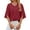 Wine Red, variant on TEMOFON Womens Blouses Summer Casual Tops Dressy T Shirts Pleated Scoop Neck 3/4 Sleeve Office Work Chiffon Shirts Black