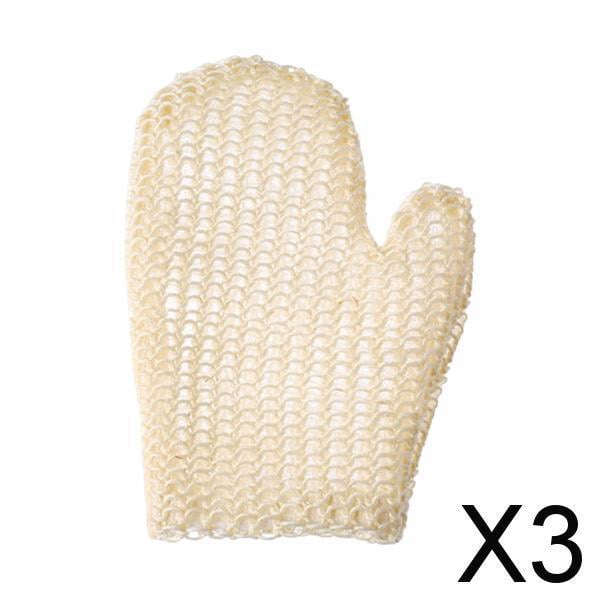 Paquete de 3 guantes de baño de sisal Soledad herramienta de limpieza corporal