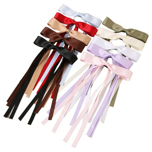 10 PCS Hair Bows for Women, Long Tail Bowknot Hair Clips, Hair Barrettes Accessories