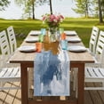 thumbnail image 4 of Table Runners 120 Inches Long Dress Scarves, Blue Brown Abstract Farmhouse Coffee/Dining/Kitchen Table Runner for Living Room, Vintage Gradient Graffiti Oil Painiting 13x120 Inch, 4 of 9