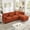 Orange+3 seats, variant on QuzyAor 102" Chenille Modular Sectional Sofa, L Shaped Cloud Couch with Movable Ottoman, DIY Comfy Couch for Living Room, Brown