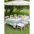 thumbnail image 4 of Outdoor Tablecloth with Umbrella Hole for Patio/Picnic/Party/Camping, Marine Life Waterproof Table Cloth Rectangle Table Cover Washable, Summer Coastal Nautical Coral Conch Seashells (60"x 102"), 4 of 8