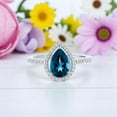 thumbnail image 5 of Samriddhi Creations Pear Cut Blue Topaz Engagement Ring, Moissanite Statement Ring, Dainty Promise Ring, Anniversary Gift for Her, 5 of 6