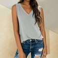 thumbnail image 2 of Uooqdmx Womens Tank Tops Loose Fit, V Neck Tank Tops for Women, Sleeveless Tops for Women, Basic Tank Tops for Women, Loose Tank Tops for Women, Gray L, 2 of 5