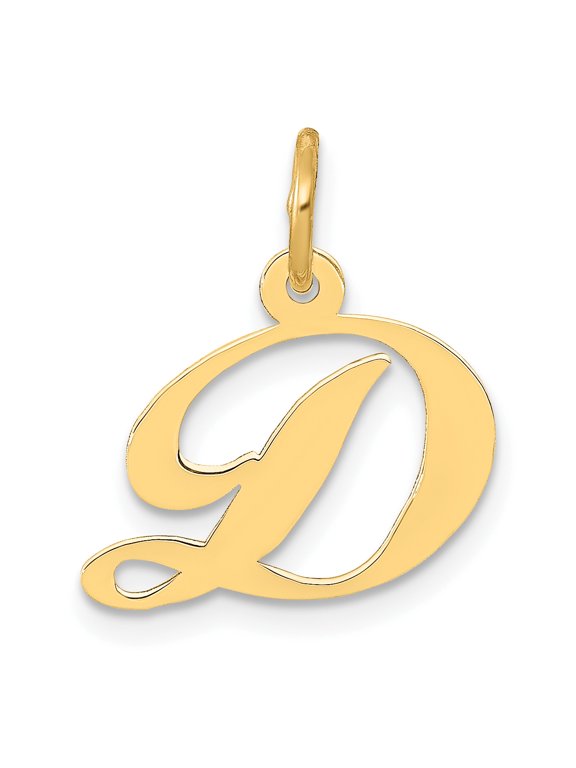 Beautiful 14K Small Fancy Script Initial D Charm