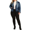 thumbnail image 2 of Agnes Orinda Plus Size Denim Jackets for Women's Jean Notched Lapel Work Blazers, 2 of 5
