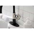 thumbnail image 4 of Kingston Brass KSD2236RX Belknap One-Handle Single-Hole Bathroom Faucet with Deck Plate and Push Pop-Up Drain, Matte Black/Polished Nickel, 4 of 7