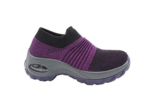 LUCKY STEP Women Air Cushion Breathable Sneakers Mesh Lightweight Sock Walking Shoes
