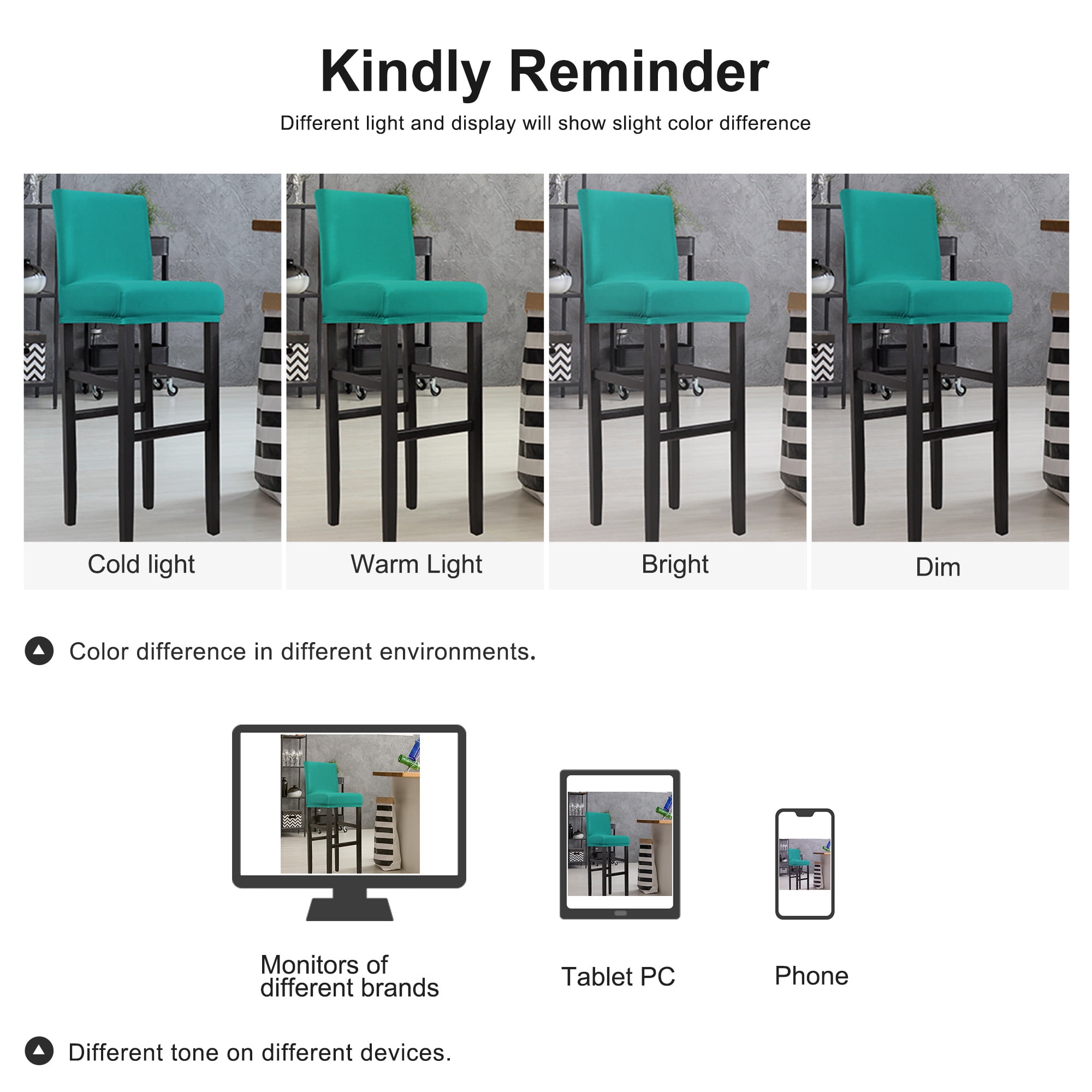 Unique Bargains Bar Stool Covers Counter Height Side Chair Slipcover Turquoise 2