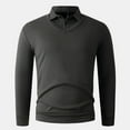 thumbnail image 7 of BiZtdJrK Mens Long Sleeve Polos Shirts with Collar 2 in 1 Tops Solid Color Business Casual Tops, Gray, M, 7 of 7