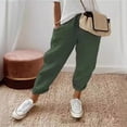 thumbnail image 4 of Pantalones casuales elásticos con bolsillos de algodón y lino para mujer de Europa y América., 4 of 6