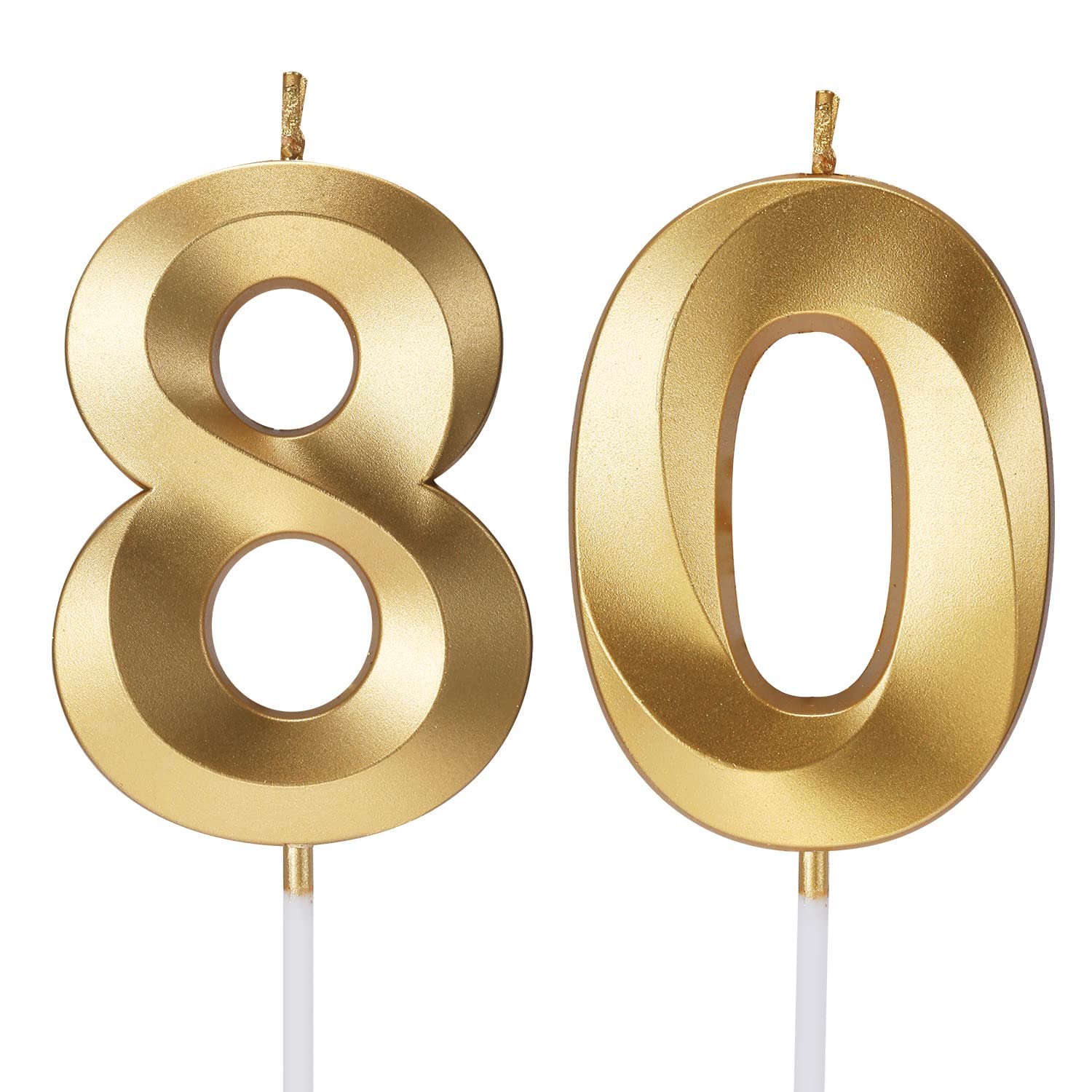 80th Birthday Candles Numbers for Cakes Candle Happy Eightieth Birthday