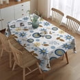 thumbnail image 2 of Pioneer Flower Floral Print Pattern Rectangle Tablecloth 60"x84", Waterproof Polyester Table Cloth, Wipeable Spillproof for Dining Camping Indoor Outdoor, 2 of 5
