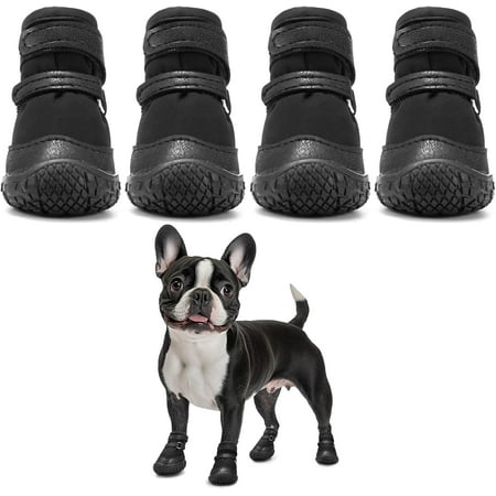 Dog Shoes for Small Dogs  Puppy Dog Boots & Paw Protectors for Winter Snowy  Summer Hot Pavement  Outdoor Walking Adjustable Small Dog Shoes  Indoor Hardfloors Anti Slip Dog Booties