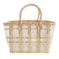 thumbnail image 1 of 1pc Vegetables Basket Plastic Woven Shopping Basket Hand Container Beach Bag, 1 of 8
