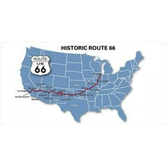 Historic Route 66 Photo License Plate