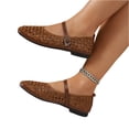 thumbnail image 7 of CIENVNSTG Woven Mesh Round Toe Hollow Out Ballet Flats for Women Buckle Strap Dress Casual Flat Shoes for Daily Outdoor and Summer Wear Brown 41, 7 of 7