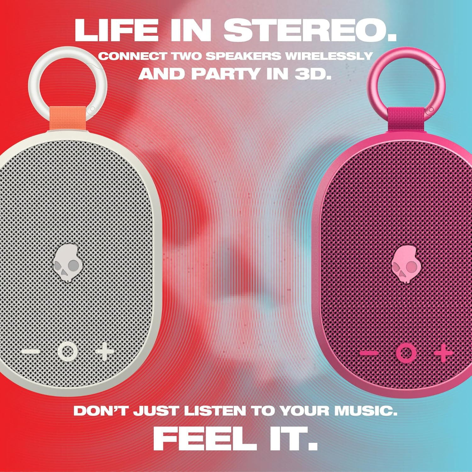 Skullcandy Kilo Bluetooth Speaker, IPX7 Waterproof Mini Speaker, 24 Hour Battery, True Wireless Pairing, Outdoor Use
