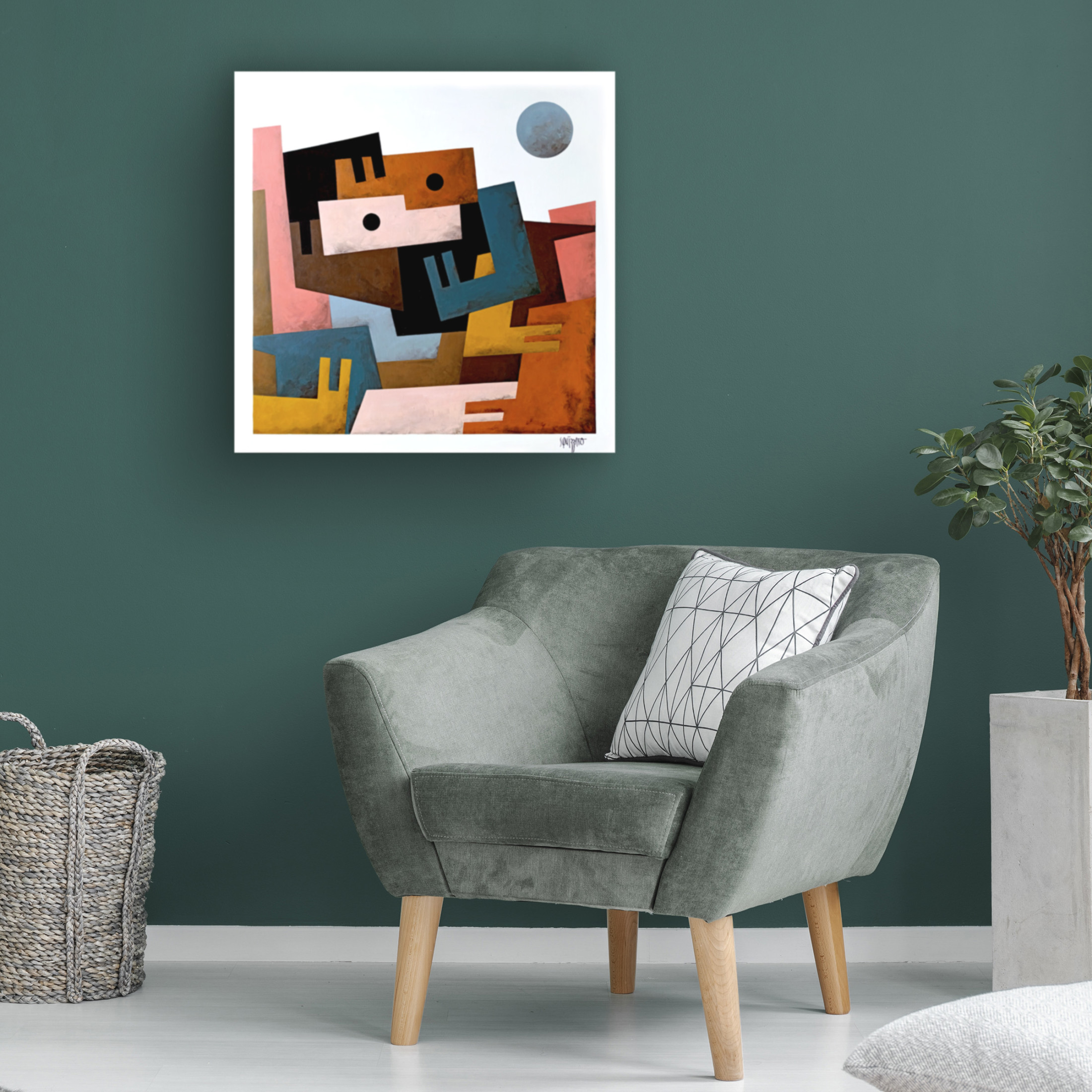 Canvas Wall Art - Antony Squizzato 'Alone Together' Wall Art for Living Room, Bedroom, or Office Décor by Trademark Fine Art - 18 x 18 Inches