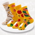 thumbnail image 5 of Calcetines de algodón medio para pizza para hombre - Moda creativa Pareja Navidad - Calcetines con caja de regalo Calcetines navideños, 5 of 5
