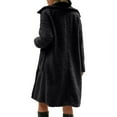 thumbnail image 4 of Lovskoo Women's Winter Fleece Sherpa Jacket Button Down Pockets Long Sleeve Lapel Casual Trendy Outerwear Solid Color Warm Long Coat Black, 4 of 8