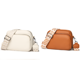 thumbnail image 1 of Bolso de hombro retro para mujer bandolera de piel sintética con correa ancha color Beige, 1 of 8