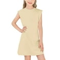 thumbnail image 5 of Taqqpue Dresses for Girl Summer Solid Color Crew Neck Sleeveless Dress Casual Loose Beach Tank Dress Knee Length Sundress with Pockets 4-14Y, 5 of 8