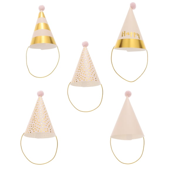 FOLOYORI 5Pcs Birthday Cap Assorted Color as Costume Accessory for Birthday Celebration