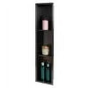 ALFI brand ABNP0836-BB 8 x 36 Brushed Black PVD Stainless Steel Vertical Triple Shelf Shower Niche