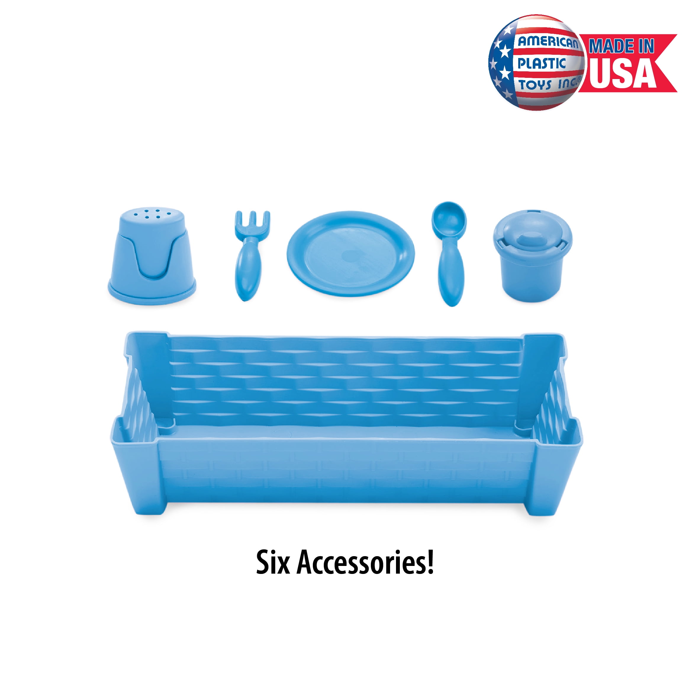 American Plastic Toys My Very Own Nursery with 6 piece Accessory Set for Kids