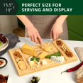 thumbnail image 5 of Charcuterie And Cheese Board - Large Serving Tray Platter House Warming Gifts Home  Birthday For Mom Dad Women Men 15.5"x10", 5 of 9