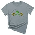 thumbnail image 5 of Puntoco Short Sleeve Women Tops ,Womens St Patrick'S Day T-Shirt Love Heart Shirts Short Sleeve Valentine'S Day Crewneck Colorful Heart Graphic Tees Tops Gray 6(M), 5 of 6