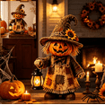 thumbnail image 3 of Halloween Pumpkin Resin Figurine, Cute Handcrafted Fall Decor for Tiered Tray, Mantel, and Tabletop Display, 3 of 6