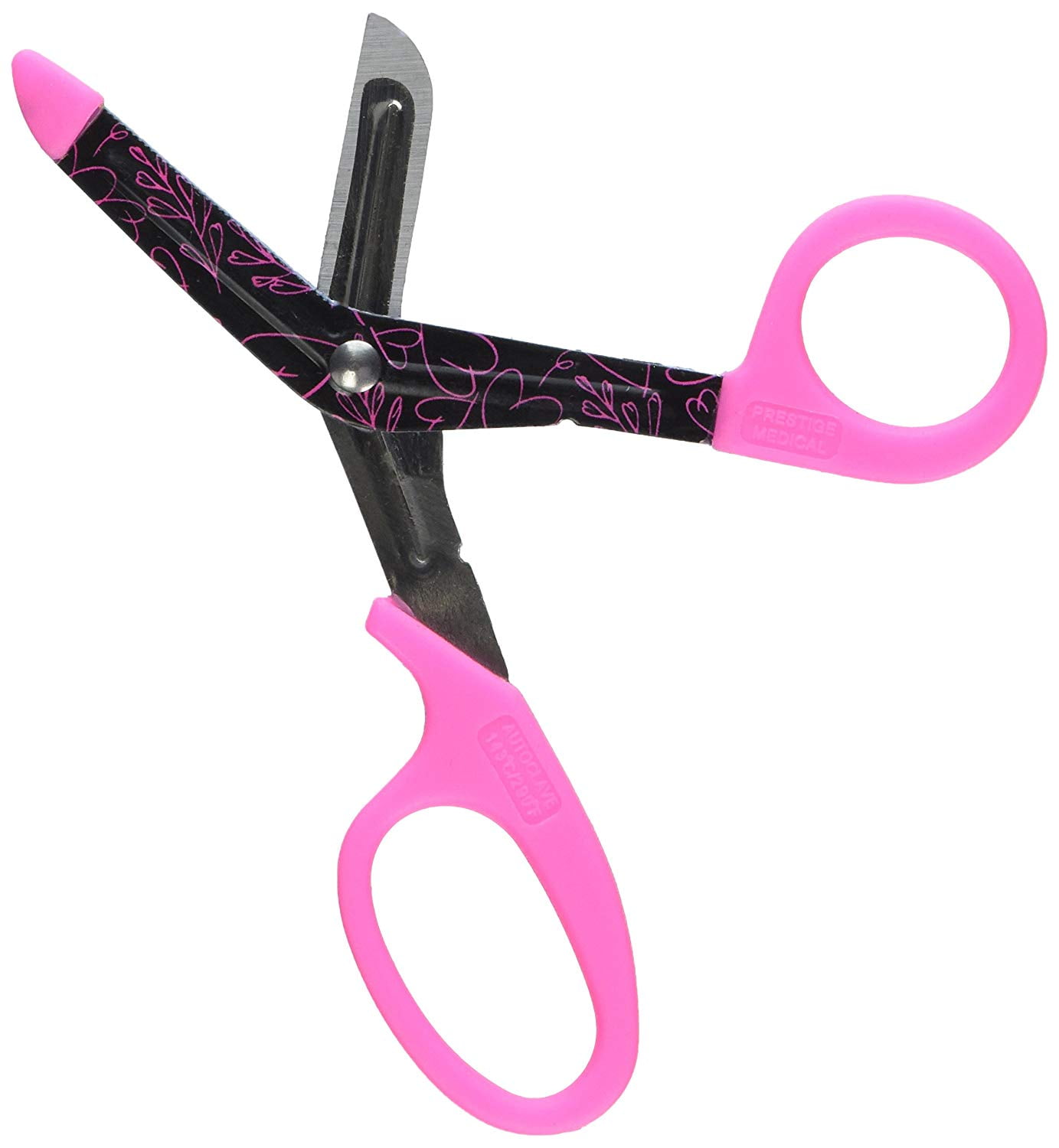 Stylemate Utility Scissor, Pink Hearts, Pink Ribbon Print on Blade By