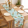 thumbnail image 3 of Easter Bunny Table Runner 48 Inches Long Farmhouse Dress Scarves, Spring Rabbits Carrots Turquoise Stripes Dining Tablerunner for Coffee Table/Kitchen Island/Party Décor, 13" x 48", 3 of 8