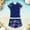 czb# Blue35, variant on CUZIBR Girls Swimsuit Two Piece Swimwear Set Floral Print Short Sleeve Round Neck Bikini Shirts And Shorts Outfits Sun Protection Bathing Suit,Blue,9-10 Years